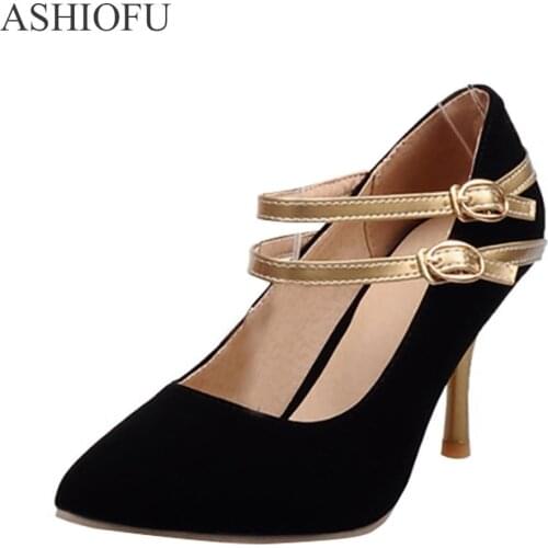 2020 New Ladies High Heel Pumps Mary Janes Party Prom Dress Shoes Suede Daily Wear Fashion Court Shoes 3-colors Optional