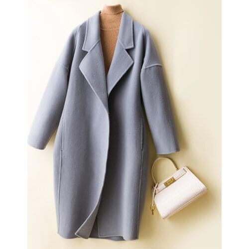 Women Winter Coat Wool 2021 Double-sided Wool Coats Famale New Long Korean Jackets Woman Casual Clothing Casaco Feminino SQQ219