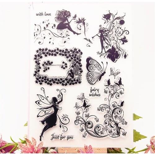 16x20cm butterfly fairy Transparent Clear Stamps Silicone Seals Roller Stamp DIY scrapbooking photo album/Card Making