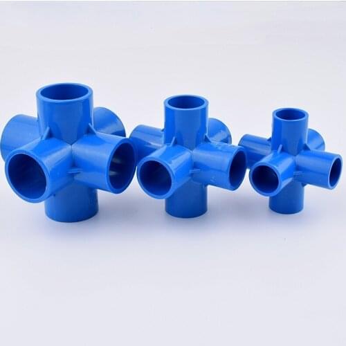 2-10Pcs 6 Ways Cross Irrigation Tube Fruits Hydroponic Frame Connectors PVC Pipe Three-dimensional Joint Aquarium Fittings DIY