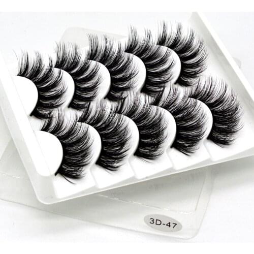 5 Pairs 3D Mink Lashes Natural False Eyelashes Dramatic Volume Fake Lashes Makeup Handmade Eyelash Extension Silk Eyelashes
