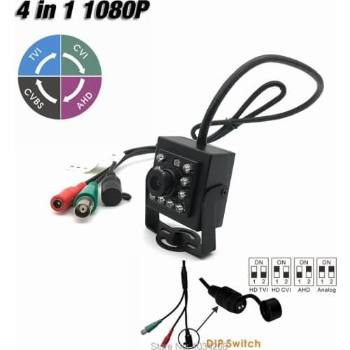 AHD HDTVI HDCVI CVBS 940NM Mini IR CCTV Camera ir-cut 4 in 1 HD 2MP Indoor Video Security AHD Camera 1080P 3.6mm MP Lens Metal