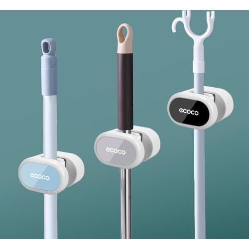 Mop Broom Holder Household Adhesive Storage Broom Hanger Mop Hook Racks Moistureproof Punch-free Wall Mounted