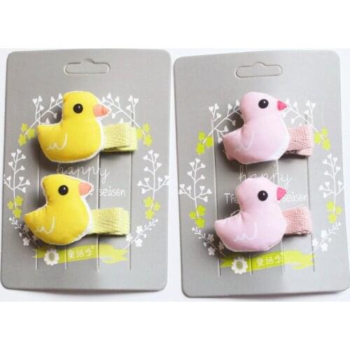 20pcs/lot Duck Kids Hair Barrettes Cute Delicated Girls Animals Hairpins Lovely Pink Duck Girl Hair Clips Cartoon Design Prince