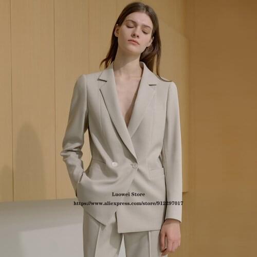 Elegant Women Suits Office Set Work 2 Piece Jacket Pants Fashion Casual Ladies Workwear Formal Business Blazer костюм женский