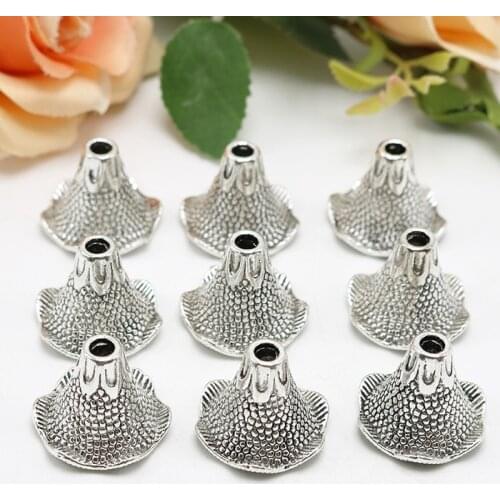Jewelry finding & components diy make up accessory Tibetan silver alloy chain material 18 mm bead caps #JY120