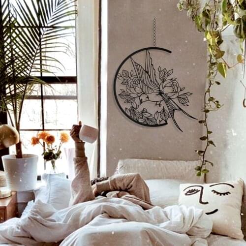 SWALLOW METAL DUVAR TABLOSU KUŞ ŞIK DEKOR DEKORATİF 49x49 cm