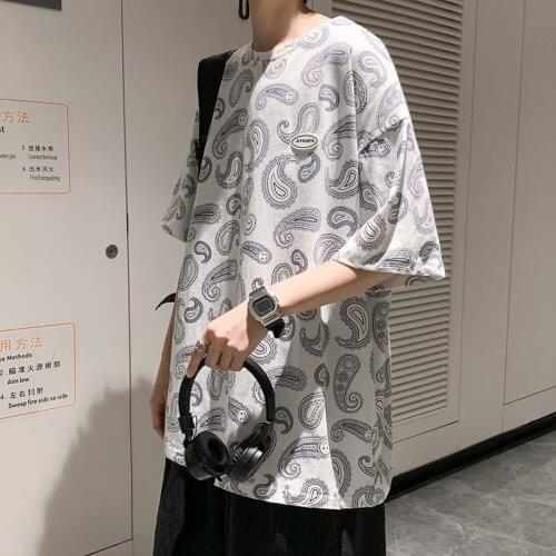 2021 Summer loose trend retro fashion casual fried street ruffian handsome short-sleeved shirt