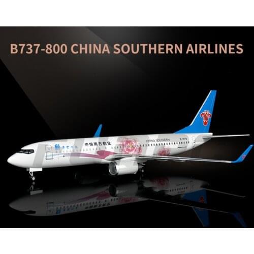 1/150 Scale Diecast Resin 47cm Aviation Airplane China Southern Airlines B737 Model with LED cabin lights for Collection Gift