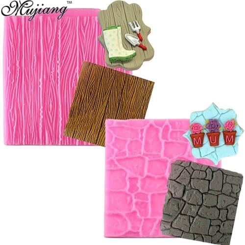 Mujiang Stone Line Bark Texture Stripe Lace Silicone Mat Cupcake Baking Mold Fondant Cake Decorating Tools Chocolate Candy Molds