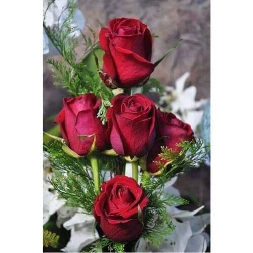 5D Diy Diamond Painting Cross Stitch Kit Diamond Embroidery Rose Full Drill Rhinestone Needlework Crafts Diamond Mosaic Flowers