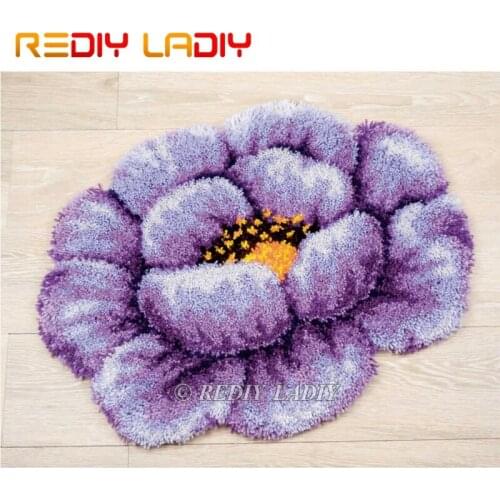 Latch Hook Kit Make Your Own Blue Poppy Dog Tapestry Crochet Cushion Mat DIY Carpet Rug Printed Canvas Hobby & Crafts Home Decor