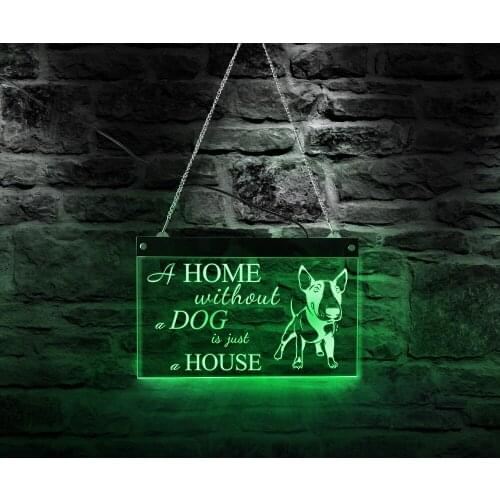 A Home Dog Design Wall Sign Led lamp board Bar Restaurant Hotel Room decore Acrylic Hanging Decorative Light
