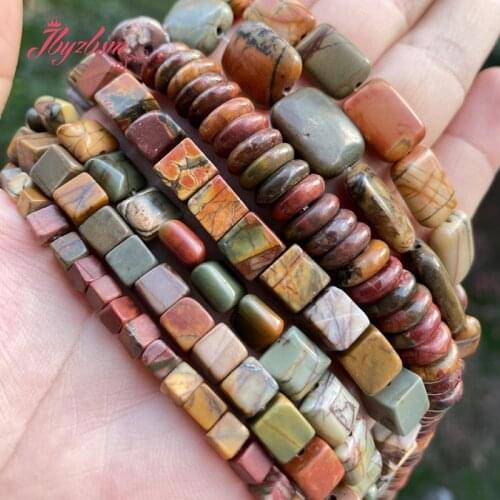Natural Picasso Jaspers Oval Square Rectangle Multicolor Loose Stone Beads For Jewelry Making DIY Necklace Bracelet Earring 15"