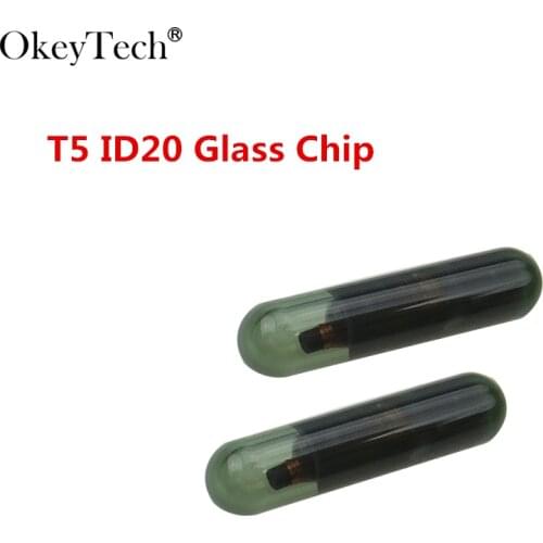 Okeytech 10pcs/lot High Quality Car Key Chip T5 Glass Transponder Chip ID T5-20 For Car Key T5 Chip Locksmith Tool ID T5