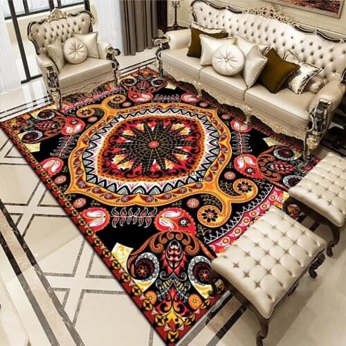Persian Bohemian Carpet Living Room Retro Retro Anti-slip Area Carpet Bedroom Study Hotel Floor Washable Mat