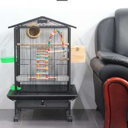Bird Cage Of Luxury Villa Large Scale Breeding Bird Cage For Parrot Starling Enlarged Drawer Type Chassis Easy To Install