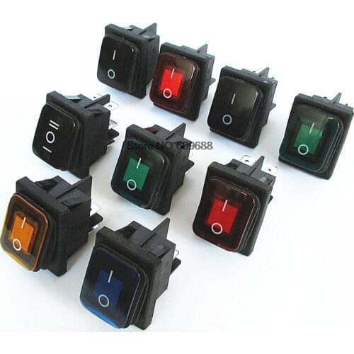 RL2 Waterproof Boat Switch KCD4 RL2-2X1N 3 Position 4Pin 6Pin Rocker Switch Hole 22X30.4mm Silver Contact