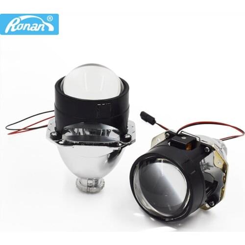 Ronan 2pcs LHD 2.5 inch bi-xenon Ver 9.5 model car headlight projector lens for H1 H4 H7 socket car retrofit upgrade