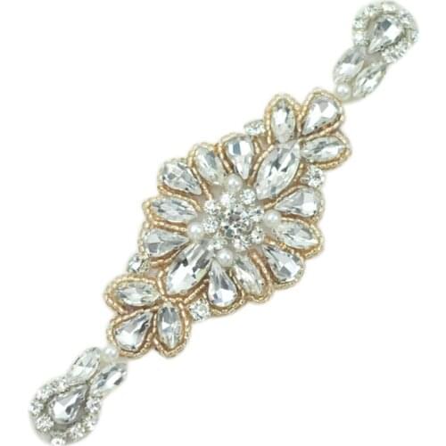 Small Crystal Rhinestone Applique For DIY Baby Headband And Bridal WRA-978