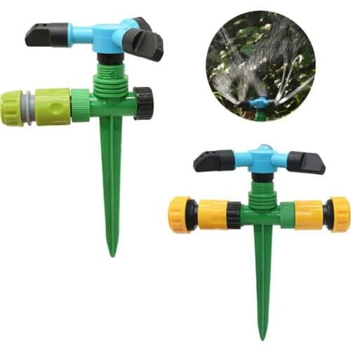 Garden Sprinklers With Support Automatic Watering Grass Lawn 360 Degree Rotating Water Sprinkler 3 Arms Nozzles Garden Irrigatio