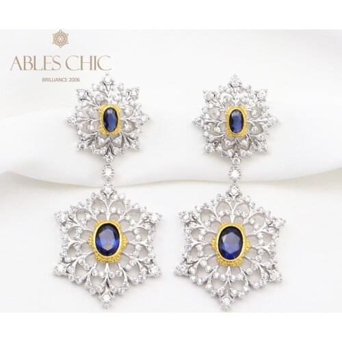 Snowflake Amethyst Chandelier 925 Silver Earrings Emerald Filigree Drop Earring Retro Elegent Charm Studs Women Fine Jewelry