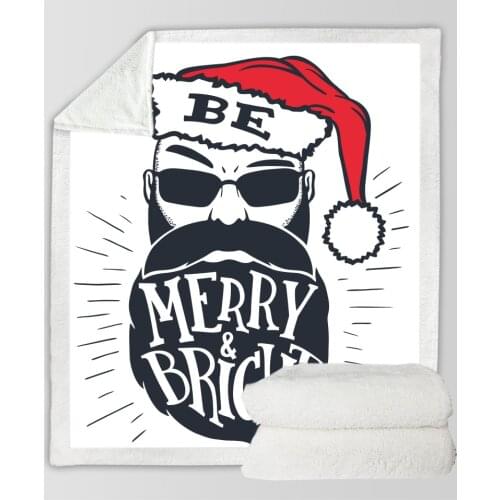 Warm Blanket Christmas Adult Children 3D Digital Printing Cotton Velvet Thick Blanket 130*150 Cm 150*200 Cm