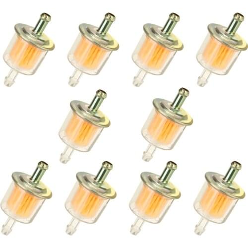 Treyues 10PCS 5/16" Universal Motorcycle Petrol Fuel Gasoline Oil Filter Yellow Plastic Inline Cleaner 8mm For Dirt Bike ATV