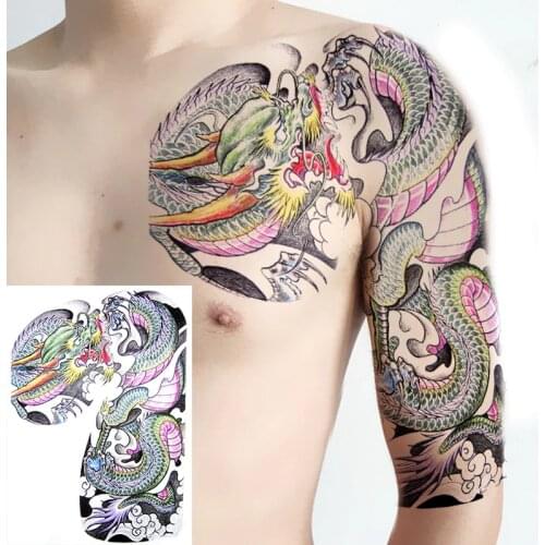 Temporary tattoos for men shoulder tattoos to cover scars tattoo sleeve pattern large tattoo sticker waterproof big body art