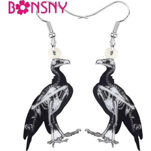 Bonsny Acrylic Halloween Bird Earrings Lovely Bird Animal Dangle Drop Jewelry For Girls Kids Teens Classic Birthday Gift Charms