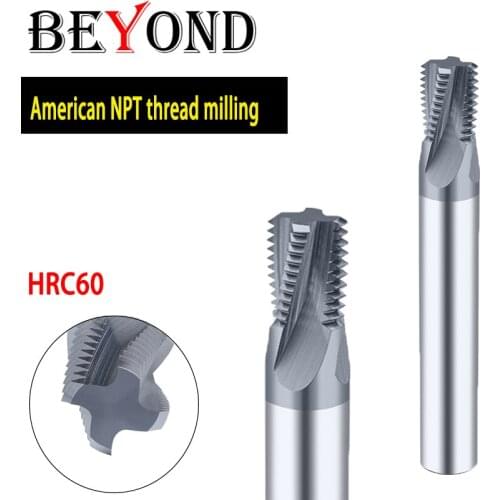 BEYOND Alloy Carbide CNC End Mill Thread Milling Tool American NPT Thread Milling Cutter For Tungsten Steel
