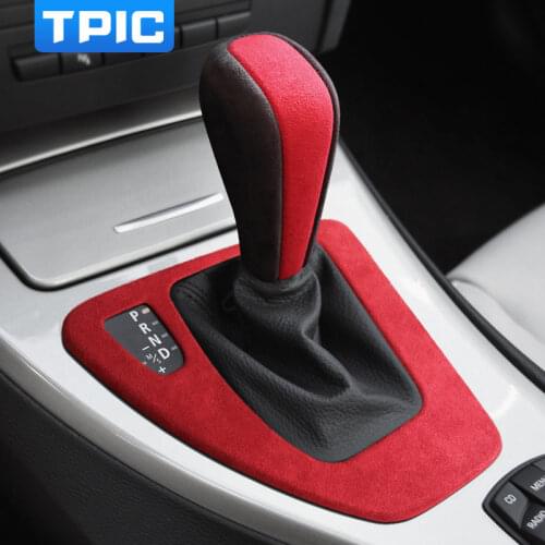 TPIC Alcantara Suede Car Gear Shift Knbo ABS Frame Trim Covers Sticker For BMW E90 E92 E93 2005-2012 Interior Trim Accessories