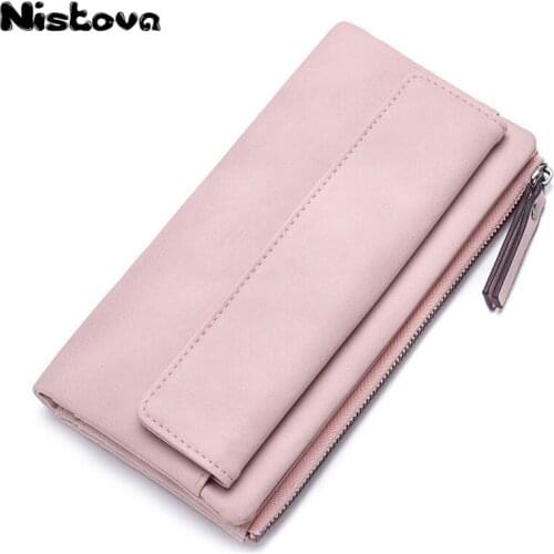 Womens New High Quality PU Purse Long Style Hand Bag Simple Fresh Pure Color Zipper Leather Wallet Student Purse