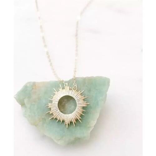 Gold Plated Sun Women Necklace Charm Chain Pendant Necklaces Exquisite Temperament Prom Party Accessories Jewelry