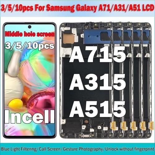 Test Wholesale 3/5/10PCS Lot For Samsung A51 A31 A71 LCD Display Touch Screen Digitizer Assembly A315 A515 A715 With Frame LCD