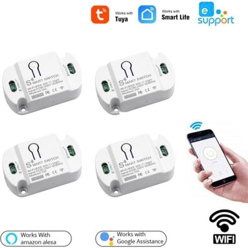 10A DIY WiFi Smart Light Switch Universal Breaker Timer Smart Life APP Wireless Remote Control Works With Alexa Google Home