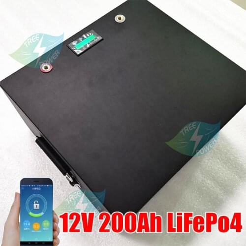 12.8V Lithium 12v 200ah Lifepo4 battery pack with BMS monitor function for Marine/ UPS/RV/energy storage Solar panel+20A Charger
