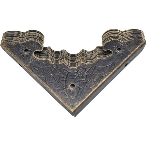 12pcs 40x40mm Practical New Bronze Decorative Antique Brass Jewelry Wine Gift Box Wooden Corner Protector Guard