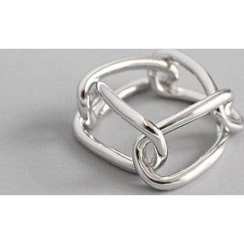 2019 Minimalist Vintage INS Geometric Engagement Ring 100% 925 Sterling Silver Rings for Women Silver Jewelry Gift Accessories