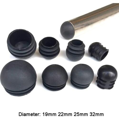 5/10/20/50Pcs Domed Round Plastic Black Blanking End Caps Tube Pipe Inserts Plug 19 22 25 32mm