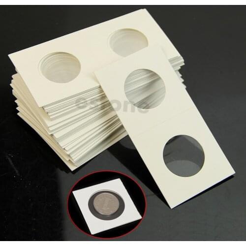 50pcs 17.5mm40mm Coin Holders Storage Clip case paper bags Flip 2x2 Flips Paper Boards Coin Collection Home Decor