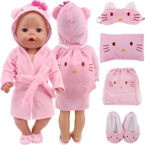Free Shipping 6Pcs Doll Clothes Doll Shoes Kitty Catty Funny Kitten Accessories For 18 Inch American&43cm Baby New Born Doll Toy