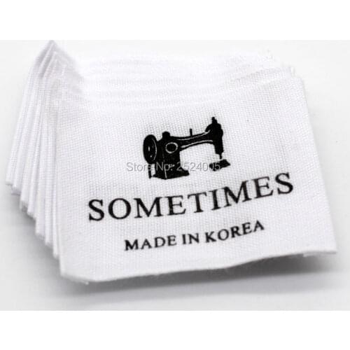 Free shipping custom printed white cotton labels/garment clothing tags/woven labels/brand name printing/logo 1000 pcs a lot