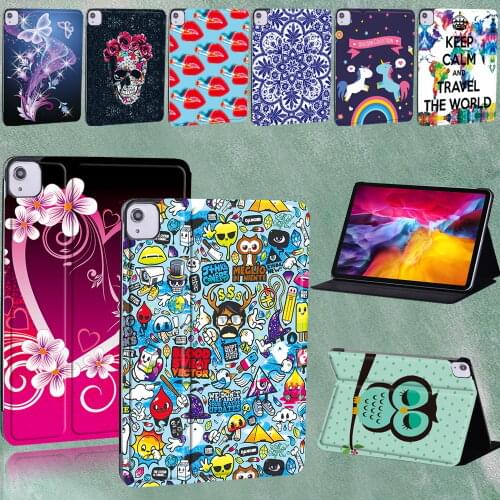 Tablets Case for Apple IPad Air 4 2020 10.9 Inch A2072 A2316 A2324 A2325 Print Pattern Protective Shell + Stylus