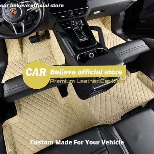 Black Green Leather Car floor mat For mitsubishi l200 asx lancer x outlander 3 eclipse cross colt xl pajero sport 3 accessories