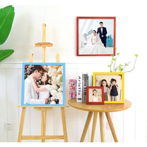 Wooden Square Picture Frame Multicolor Decoration Picturebirthday Gift dDecoration Wall Photo Frame Plexiglass Include Poster