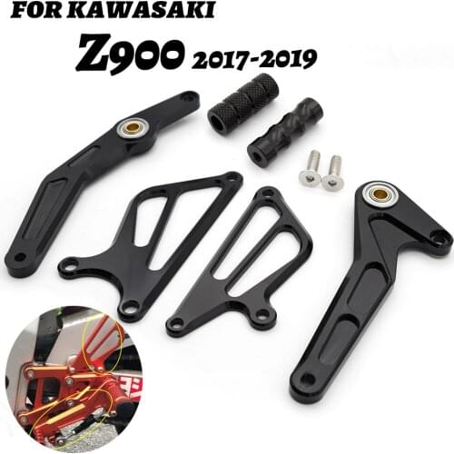 For Kawasaki Z900 Z 900 2017-2019 CNC Aluminum Motorcycle Rearset Footpeg Footrest Brake Gear Shift Shifter Lever + Wing