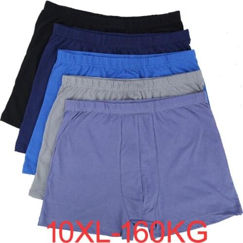 Cotton Mens Boxer Underpants Lot Big 10XL Loose Under Wear Plus 5XL 6XL 7XL 160KG Underwear Boxer Male 9XL Shorts Large Size