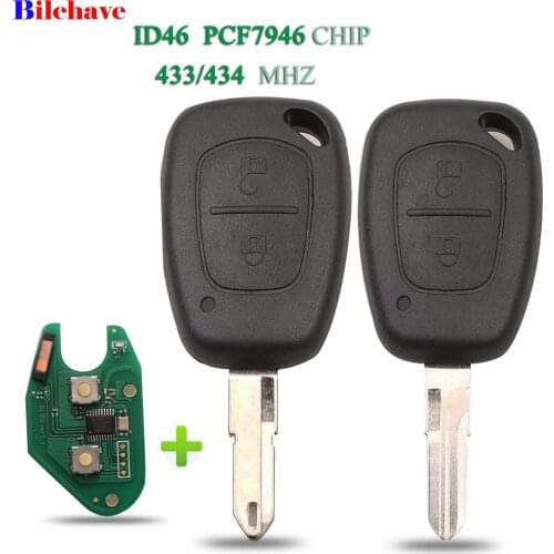 Bilchave 2BT 433/434Mhz Remote Key Transmister PCF7946 Chip For Renault Traffic Master Vivaro Movano Kangoo Ne72 VAC102 Blade
