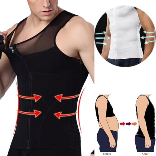 Compression Shirt for Men Weight Loss Workout Undershirts Slimming Vest Body Shaper Waist Trainer Tank Tops Shapewear